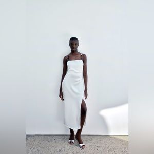 Zara chain strap stain effect dress